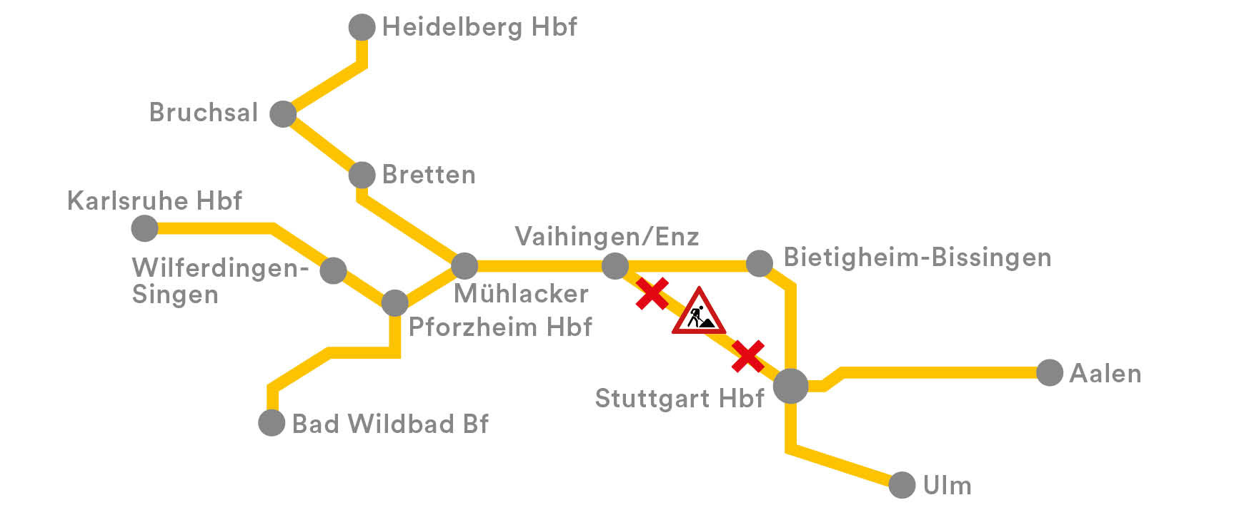 Sperrung der Schnellfahrstrecke Stuttgart Mannheim • VVS